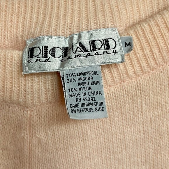 Vintage Lambswool Angora Long A-Line Sweater Skirt, Pale peach cream, womens sm - Picture 2 of 7